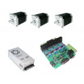 KIT elettronica per pantografo CNC con scheda elettronica 4 assi e 3 motori 1,8 Nm MADE IN ITALY- complete Kit for CNC